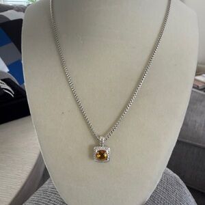 David Yurman new citrine petite Albion necklace 17-18 adjustable authentic